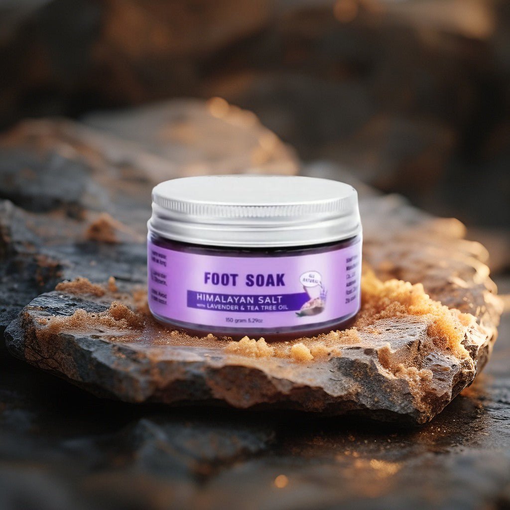 Sali da pediluvio dell'Himalaya, 150 g, con fiori di lavanda essiccati, antiodore, pediluvio, spa